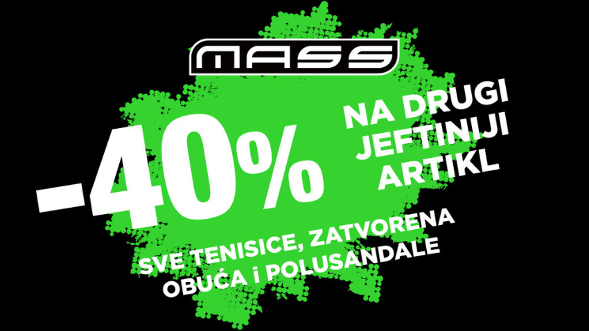 40% POPUSTA U TRGOVINI MASS
