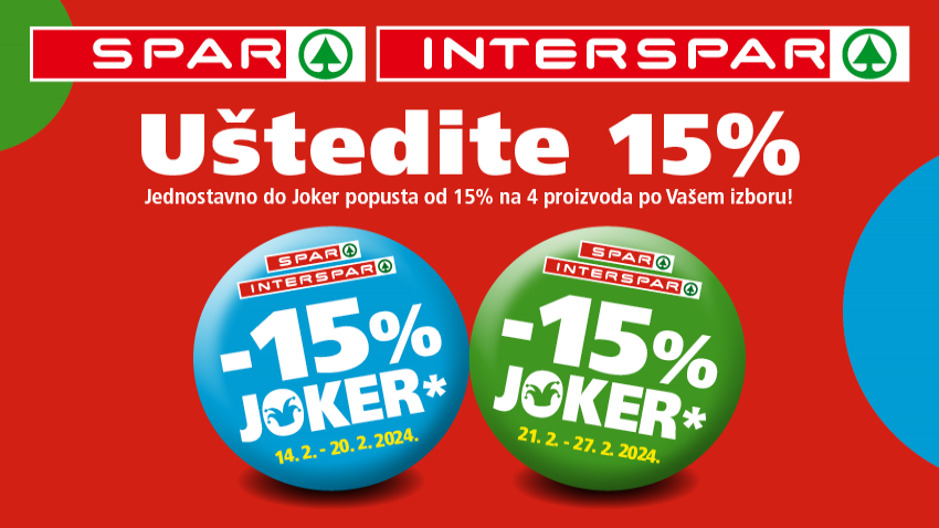 NALJEPNICE ZA 15% POPUSTA U INTERSPARU