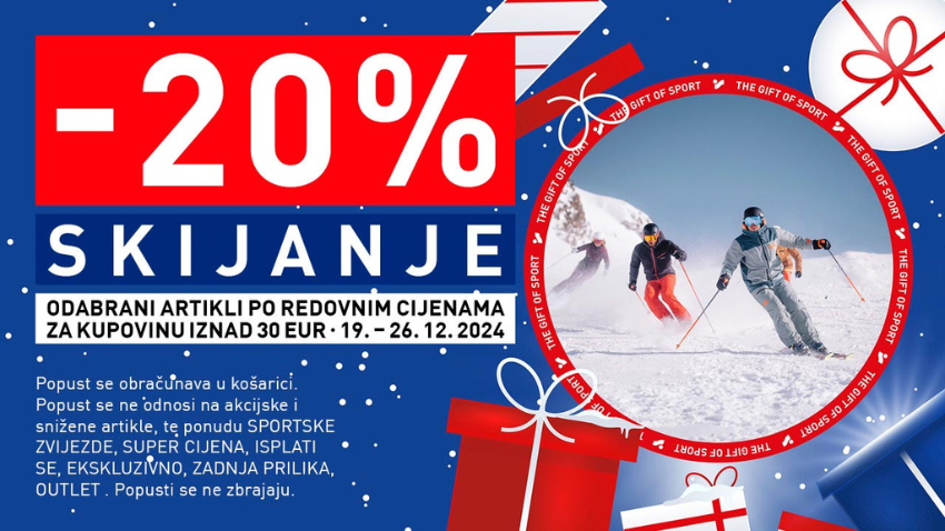 SVE ZA SKIJANJE UZ 20% POPUSTA!