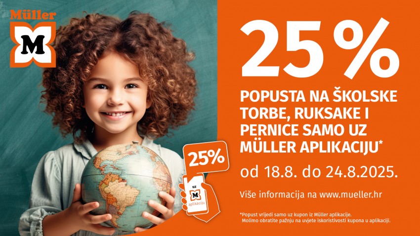 25% POPUSTA U TRGOVINI MULLER