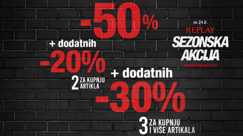SNIŽENJE U REPLAY TRGOVINI