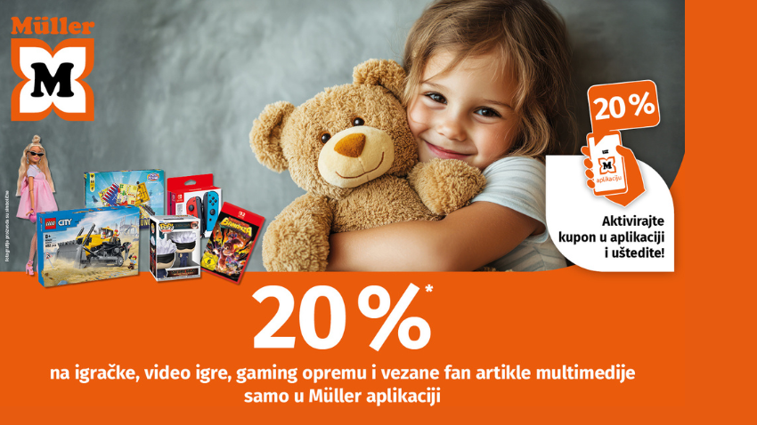 20% POPUSTA NA IGRAČKE U MULLERU