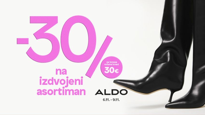 POPUST U TRGOVINI ALDO5.11.25.