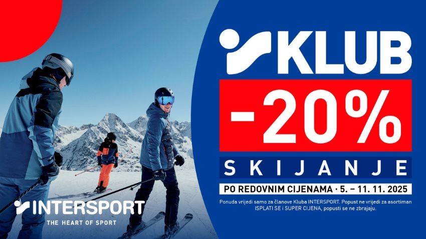 OPREMI SE ZA SKIJANJE UZ 20% POPUSTA U INTERSPORTU