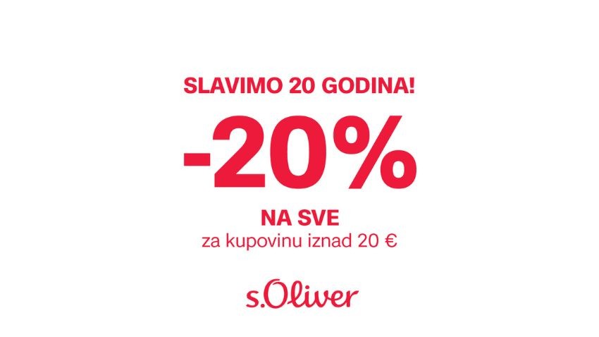 20% POPUSTA NA SVE U S.OLIVERU