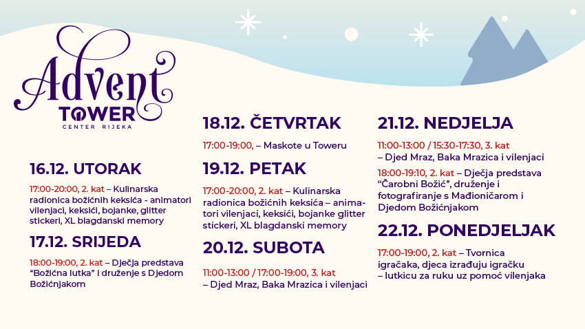 NASTAVLJA SE ADVENTSKI PROGRAM ZA MALIŠANE U TOWERU